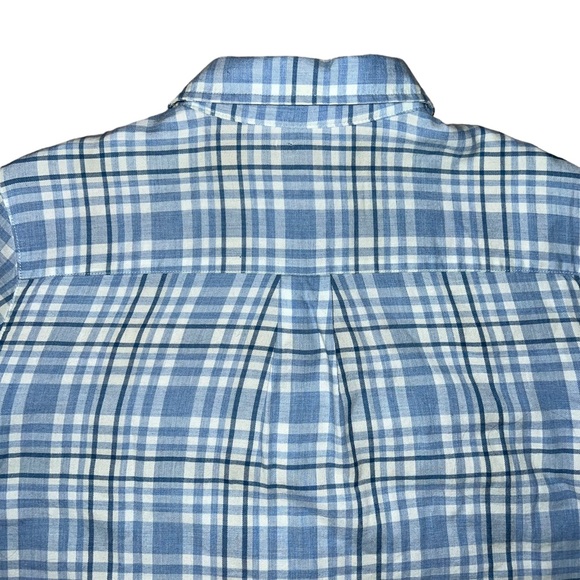 L.L. Bean Plaid Blue Fleece Lined Button Down Flannel Shirt Jacket Top Sz Small - Picture 14 of 14